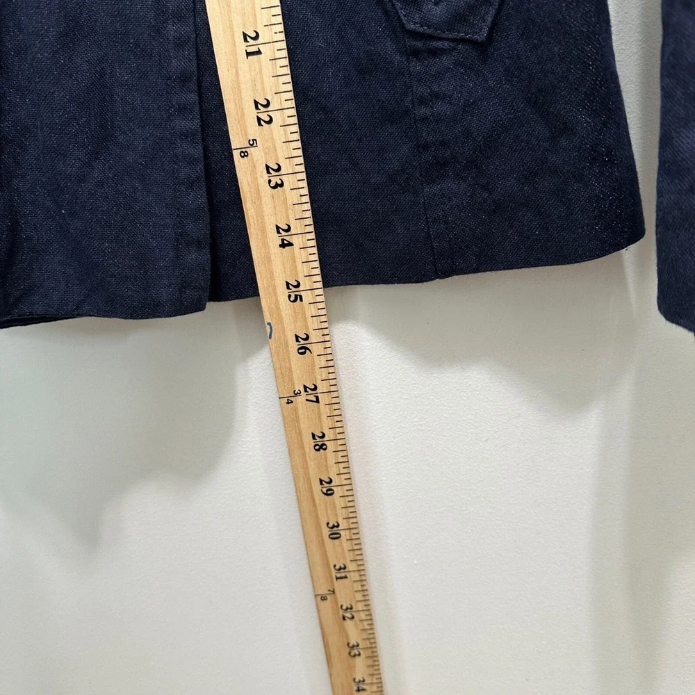 J.Crew Women Light Peacoat Cotton Blend Jacket Sz 4 Preppy Academia Minimalist - Picture 7 of 8
